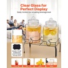 image:imageVEVOR Beverage Dispenser 22 Gallon Drink Dispensers for Parties Glass Juice Dispenser with Wood Stand Stainless Steel Spigot Iced Tea Lemonade Juice Water Dispensers for Parties15Gal 2Pack