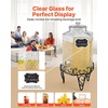 image:imageVEVOR Beverage Dispenser 25 Gallon Drink Dispensers for Parties Glass Juice Dispenser with Metal Stand Stainless Steel Spigot Iced Tea Lemonade Juice Water Dispensers for Parties