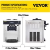 image:imageVEVOR Commercial Ice Cream Machine 53 to 74Gal per Hour Soft Serve with LED Display Auto Clean 3 Flavors Perfect for Restaurants Snack Bar 2200W SliverCountertop 3 Flavors Soft Serve Basic Model 2200W
