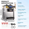 image:imageVEVOR Commercial Ice Cream Machine 53 to 74Gal per Hour Soft Serve with LED Display Auto Clean 3 Flavors Perfect for Restaurants Snack Bar 2200W SliverCountertop 3 Flavors Upgraded Model