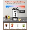 image:imageVEVOR Insulated Beverage Dispenser 24 Gal92L Stainless Steel Thermal Drink Server with Spigot amp Temp Display Suitable for Hot and Cold Drinks for Tea Coffee Water in Cafes amp Restaurants Silver15 Gal 1 Pack