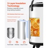 image:imageVEVOR Insulated Beverage Dispenser 24 Gal92L Stainless Steel Thermal Drink Server with Spigot amp Temp Display Suitable for Hot and Cold Drinks for Tea Coffee Water in Cafes amp Restaurants Silver32 Gal 2 Pack