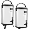 image:imageVEVOR Insulated Beverage Dispenser 24 Gal92L Stainless Steel Thermal Drink Server with Spigot amp Temp Display Suitable for Hot and Cold Drinks for Tea Coffee Water in Cafes amp Restaurants Silver32 Gal 2 Pack
