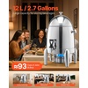 image:imageVEVOR Stainless Steel Beverage Dispenser 27 Gallon Drink Dispenser with Alcohol Burner Hot amp Cold Drink Dispensers for Coffee Tea Hot Water with Spigot Ice Tube for Restaurants Hotels Parties27 Gal