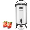 image:imageVEVOR Insulated Beverage Dispenser 24 Gal92L Stainless Steel Thermal Drink Server with Spigot amp Temp Display Suitable for Hot and Cold Drinks for Tea Coffee Water in Cafes amp Restaurants Silver24 Gal 1 Pack