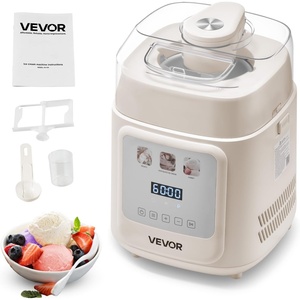image:imageVEVOR Automatic Ice Cream Maker with Builtin Compressor 2 Quart No Prefreezing Fruit Yogurt Machine Stainless Steel Electric Sorbet Maker 3 Modes Gelato Maker with LCD Display amp Timer SilverVertical 1 Quart