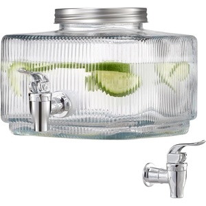 image:imageVEVOR Beverage Dispenser 08 Gallon Drink Dispensers for Parties Glass Juice Dispenser with NoDrip Spigot and Lid Iced Tea Lemonade Juice Water Dispensers for Restaurants Hotels Parties