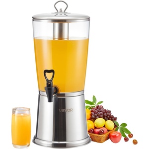 image:imageVEVOR Beverage Dispenser 21 Gallon Drink Dispenser for Parties Stainless Steel  Plastic Juice Dispensers with Spigot Ice Chamber Iced Tea Lemonade Juice Water Dispensers for Restaurants Hotels
