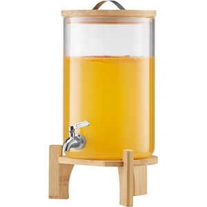 image:imageVEVOR Beverage Dispenser 22 Gallon Drink Dispensers for Parties Glass Juice Dispenser with Wood Stand Stainless Steel Spigot Iced Tea Lemonade Juice Water Dispensers for Parties22 Gal
