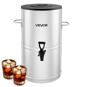 image:imageVEVOR Ice Tea Dispenser 4 Gal15L 304 Stainless Steel Beverage Dispenser with Spigot amp Handle Suitable for Hot and Cold Drinks for Iced Tea Coffee Water in Cafes amp Restaurants