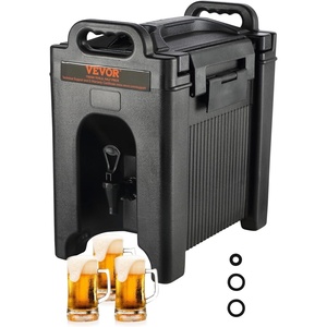 image:imageVEVOR Insulated Beverage Dispenser 10 Gallon Foodgrade LL9450UP Hot and Cold Beverage Server Thermal Drink Dispenser Cooler with 118 in PU Layer TwoStage Faucet Handle for Restaurant Drink Shop25 Gallon