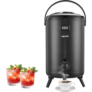 image:imageVEVOR Insulated Beverage Dispenser 32 Gal12L Stainless Steel Thermal Drink Server with Spigot amp Temp Display Suitable for Hot and Cold Drinks for Tea Coffee Water in Cafes amp Restaurants Black