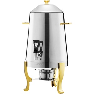 image:imageVEVOR Stainless Steel Beverage Dispenser 27 Gallon Drink Dispenser with Alcohol Burner Hot amp Cold Drink Dispensers for Coffee Tea Hot Water with Spigot Ice Tube for Restaurants Hotels Parties34 Gal