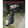 image:imageVEVOR 2 Inch Receiver Trailer Hitch Ball Mount 7500 lbs Capacity Black Carbon Steel Fits Truck RV Trailer ATV MotorcycleBlack