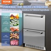 image:imageVEVOR 24 inch Undercounter Refrigerator 2 Drawer Refrigerator with Different Temperature 487 Cuft Capacity Waterproof Indoor and Outdoor Under Counter Freezer Fridge for Home and Commercial UseSilver