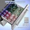image:imageVEVOR 24 inch Undercounter Refrigerator 2 Drawer Refrigerator with Different Temperature 487 Cuft Capacity Waterproof Indoor and Outdoor Under Counter Freezer Fridge for Home and Commercial UseSilver