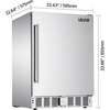 image:imageVEVOR 24Inch IndoorOutdoor Beverage Refrigerator 150 QT Freestanding or Undercounter Beverage Fridge 180 Cans Builtin Beer Fridge with Stainless Steel Body for Residential Home Bar Commercial Use53 Cuft Hinged Door