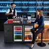 image:imageVEVOR 24Inch IndoorOutdoor Beverage Refrigerator 150 QT Freestanding or Undercounter Beverage Fridge 180 Cans Builtin Beer Fridge with Stainless Steel Body for Residential Home Bar Commercial Use47 x 25 x 37 in