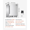image:imageVEVOR 24Inch IndoorOutdoor Beverage Refrigerator 150 QT Freestanding or Undercounter Beverage Fridge 180 Cans Builtin Beer Fridge with Stainless Steel Body for Residential Home Bar Commercial Use53 Cuft Hinged Door