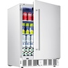 image:imageVEVOR 24Inch IndoorOutdoor Beverage Refrigerator 150 QT Freestanding or Undercounter Beverage Fridge 180 Cans Builtin Beer Fridge with Stainless Steel Body for Residential Home Bar Commercial Use53 Cuft Hinged Door