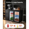 image:imageVEVOR 24Inch IndoorOutdoor Beverage Refrigerator 150 QT Freestanding or Undercounter Beverage Fridge 180 Cans Builtin Beer Fridge with Stainless Steel Body for Residential Home Bar Commercial Use47 x 25 x 37 in
