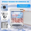 image:imageVEVOR 28 W Commercial Freezer Worktop 74 Cu Ft Undercounter Freezers withCasters lt08gtDefrost Frozen Prep Table Single Door Stainless Steel Food Frozen Prep Station for Restaurant Diner
