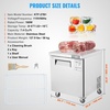 image:imageVEVOR 28 W Commercial Freezer Worktop 74 Cu Ft Undercounter Freezers withCasters lt08gtDefrost Frozen Prep Table Single Door Stainless Steel Food Frozen Prep Station for Restaurant Diner