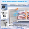 image:imageVEVOR 48 W Commercial Freezer Worktop 129 Cu Ft Undercounter Freezers withCasters lt08gtDefrost Frozen Prep Table 2 Doors Stainless Steel Food Frozen Prep Station for Restaurant Diner Bar