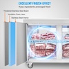 image:imageVEVOR 48 W Commercial Freezer Worktop 129 Cu Ft Undercounter Freezers withCasters lt08gtDefrost Frozen Prep Table 2 Doors Stainless Steel Food Frozen Prep Station for Restaurant Diner Bar