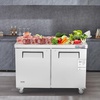 image:imageVEVOR 48 W Commercial Freezer Worktop 129 Cu Ft Undercounter Freezers withCasters lt08gtDefrost Frozen Prep Table 2 Doors Stainless Steel Food Frozen Prep Station for Restaurant Diner Bar