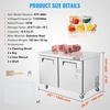 image:imageVEVOR 48 W Commercial Freezer Worktop 129 Cu Ft Undercounter Freezers withCasters lt08gtDefrost Frozen Prep Table 2 Doors Stainless Steel Food Frozen Prep Station for Restaurant Diner Bar