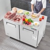 image:imageVEVOR 48 W Commercial Freezer Worktop 129 Cu Ft Undercounter Freezers withCasters lt08gtDefrost Frozen Prep Table 2 Doors Stainless Steel Food Frozen Prep Station for Restaurant Diner Bar