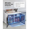image:imageVEVOR 48W Commercial Refrigerator 125 Cu Ft Sandwich Prep Refrigerated Table Mega Top Food Prep Fridge with 12 Pans and Cutting Board Stainless Steel Salad Prep Cooler for Restaurant Food Truck48W with 12 Pans
