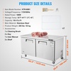 image:imageVEVOR 48W Commercial Refrigerator 125 Cu Ft Sandwich Prep Refrigerated Table Mega Top Food Prep Fridge with 12 Pans and Cutting Board Stainless Steel Salad Prep Cooler for Restaurant Food Truck60W Worktop Refrigerator