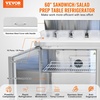 image:imageVEVOR 48W Commercial Refrigerator 125 Cu Ft Sandwich Prep Refrigerated Table Mega Top Food Prep Fridge with 12 Pans and Cutting Board Stainless Steel Salad Prep Cooler for Restaurant Food Truck60W with 16 Pans
