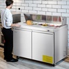 image:imageVEVOR 48W Commercial Refrigerator 125 Cu Ft Sandwich Prep Refrigerated Table Mega Top Food Prep Fridge with 12 Pans and Cutting Board Stainless Steel Salad Prep Cooler for Restaurant Food Truck48W with 12 Pans