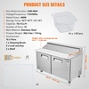 image:imageVEVOR 48W Commercial Refrigerator 125 Cu Ft Sandwich Prep Refrigerated Table Mega Top Food Prep Fridge with 12 Pans and Cutting Board Stainless Steel Salad Prep Cooler for Restaurant Food Truck60W with 16 Pans
