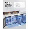image:imageVEVOR 48W Commercial Refrigerator 125 Cu Ft Sandwich Prep Refrigerated Table Mega Top Food Prep Fridge with 12 Pans and Cutting Board Stainless Steel Salad Prep Cooler for Restaurant Food Truck72W with 18 Pans