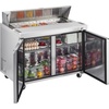 image:imageVEVOR 48W Commercial Refrigerator 125 Cu Ft Sandwich Prep Refrigerated Table Mega Top Food Prep Fridge with 12 Pans and Cutting Board Stainless Steel Salad Prep Cooler for Restaurant Food Truck48W with 12 Pans
