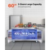 image:imageVEVOR 60 W Commercial Freezer 148 CuFt Worktop Freezers Undercounter with LED Auto Lighting and Lockable Door 2 Doors Food Freezing Prep Worktable Stainless Steel Prep Frozen Table with Casters