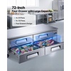 image:imageVEVOR 67W Commercial Refrigerator Pizza Prep Refrigerated Table 193 Ultra Wide Countertop Food Prep Fridge 203 CuFt Single Door Salad Prep Fridge 9 Pans Pizza Make Worktop with Cutting Board72 W Chief Base With 4 Drawers Refrigerator