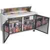 image:imageVEVOR 67W Commercial Refrigerator Pizza Prep Refrigerated Table 193 Ultra Wide Countertop Food Prep Fridge 203 CuFt Single Door Salad Prep Fridge 9 Pans Pizza Make Worktop with Cutting Board60W with 16 Pans