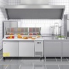 image:imageVEVOR 67W Commercial Refrigerator Pizza Prep Refrigerated Table 193 Ultra Wide Countertop Food Prep Fridge 203 CuFt Single Door Salad Prep Fridge 9 Pans Pizza Make Worktop with Cutting Board67W Pizza Prep Refrigerator