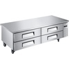 image:imageVEVOR 67W Commercial Refrigerator Pizza Prep Refrigerated Table 193 Ultra Wide Countertop Food Prep Fridge 203 CuFt Single Door Salad Prep Fridge 9 Pans Pizza Make Worktop with Cutting Board72 W Chief Base With 4 Drawers Refrigerator