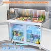 image:imageVEVOR 72 Commercial Refrigerator Sandwich amp Salad Prep Table 20 Cu Ft Stainless Steel Refrigerated Food Prep Station with 3 Doors Frost Free Refrigerator with Lock for Restaurant Bar Store48W with 18 Pans