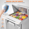 image:imageVEVOR 72 Commercial Refrigerator Sandwich amp Salad Prep Table 20 Cu Ft Stainless Steel Refrigerated Food Prep Station with 3 Doors Frost Free Refrigerator with Lock for Restaurant Bar Store28W with 12 Pans