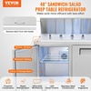 image:imageVEVOR 72 Commercial Refrigerator Sandwich amp Salad Prep Table 20 Cu Ft Stainless Steel Refrigerated Food Prep Station with 3 Doors Frost Free Refrigerator with Lock for Restaurant Bar Store48W with 18 Pans