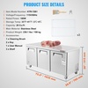 image:imageVEVOR 72 Commercial Refrigerator Sandwich amp Salad Prep Table 20 Cu Ft Stainless Steel Refrigerated Food Prep Station with 3 Doors Frost Free Refrigerator with Lock for Restaurant Bar Store72W Worktop Refrigerator