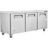 image:imageVEVOR 72 Commercial Refrigerator Sandwich amp Salad Prep Table 20 Cu Ft Stainless Steel Refrigerated Food Prep Station with 3 Doors Frost Free Refrigerator with Lock for Restaurant Bar Store72W Worktop Refrigerator