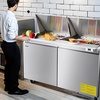 image:imageVEVOR 72 Commercial Refrigerator Sandwich amp Salad Prep Table 20 Cu Ft Stainless Steel Refrigerated Food Prep Station with 3 Doors Frost Free Refrigerator with Lock for Restaurant Bar Store60W with 24 Pans